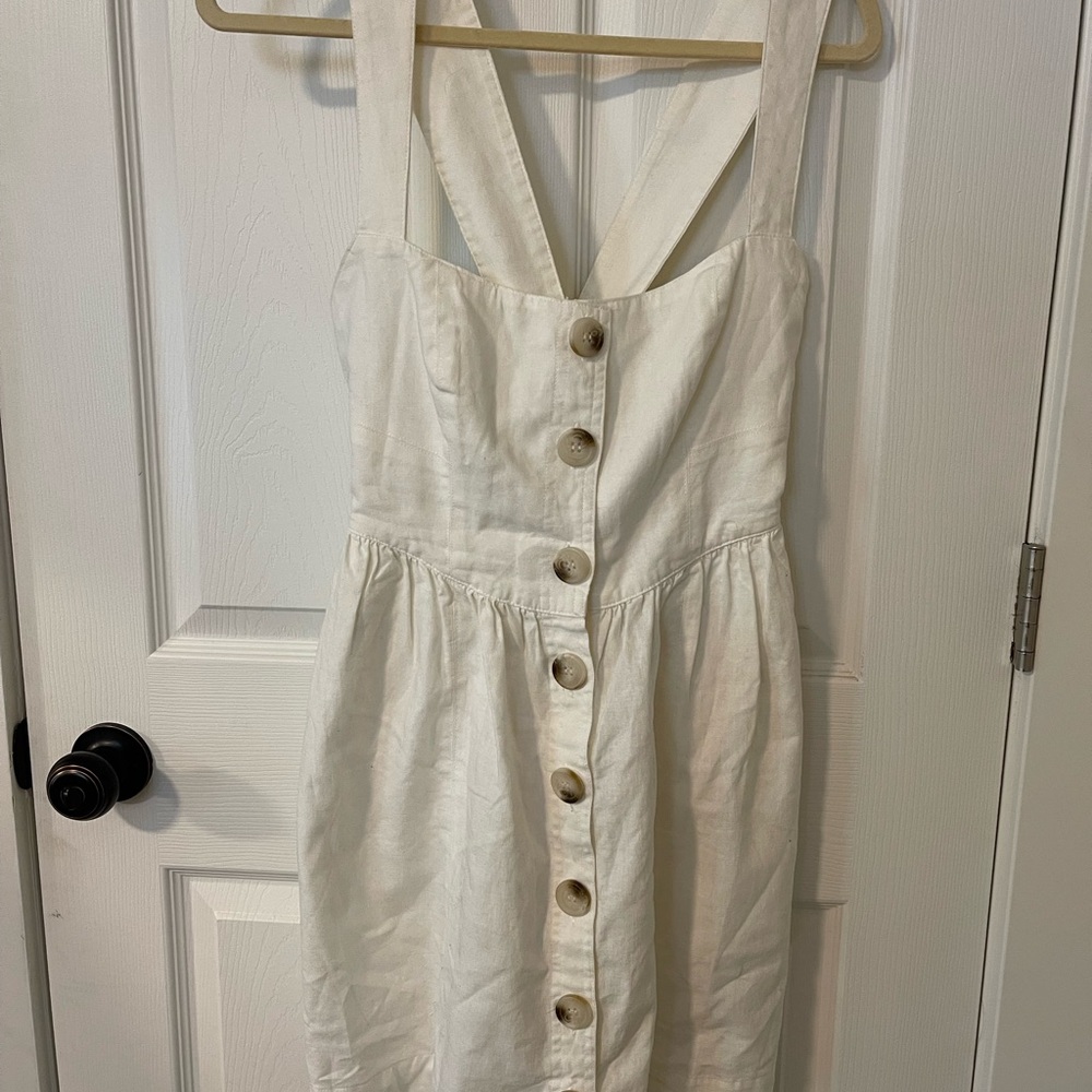 Free People White Button-Front Dress